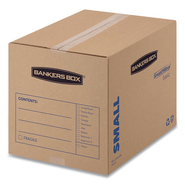 Bankers Box® Smoothmove Basic Moving Boxes, Small, Regular Slotted Container (rsc), 16" X 12" X 12", Brown Kraft-blue, 25-bundle freeshipping - TVN Wholesale